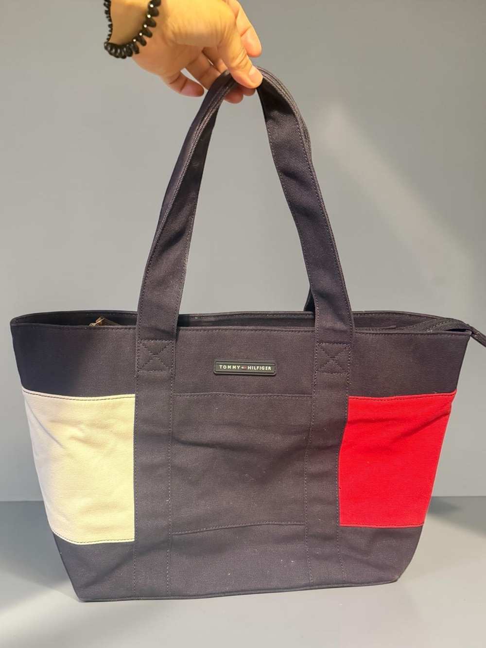 Tommy Hilfiger Navy Canvas Tote.